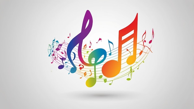 Colorful Music Note Icon Music Music Notes Canzone Melodia e melodia Bianco Isolato