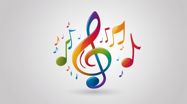 Colorful Music Note Icon Music Music Notes Canzone Melodia e melodia Bianco Isolato