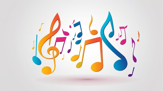 Colorful Music Note Icon Music Music Notes Canzone Melodia e melodia Bianco Isolato