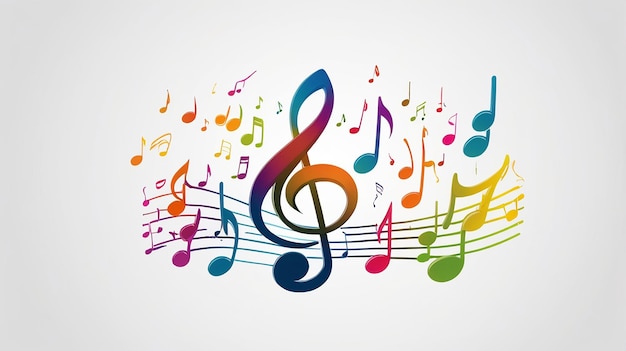 Colorful Music Note Icon Music Music Notes Canzone Melodia e melodia Bianco Isolato