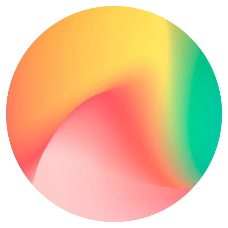 Photo colorful round gradient element transparent png