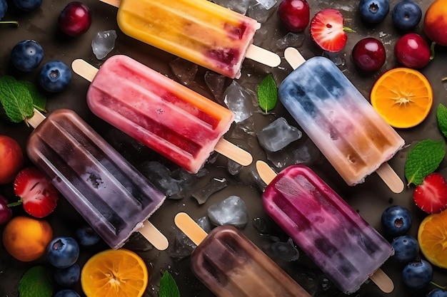 Colorful Summer Popsicles chiuso Ai Generative