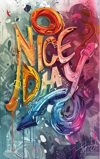 colorful text nice day