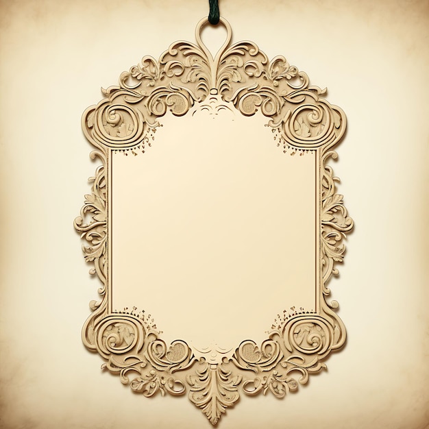 Colorful Vintage Inspired Hang Tag Ornate Frame Shape Antique Gold a Creative Hang tag collection