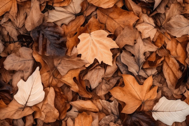 Colori cadenti Un'affascinante scena autunnale con un tappeto di foglie secche