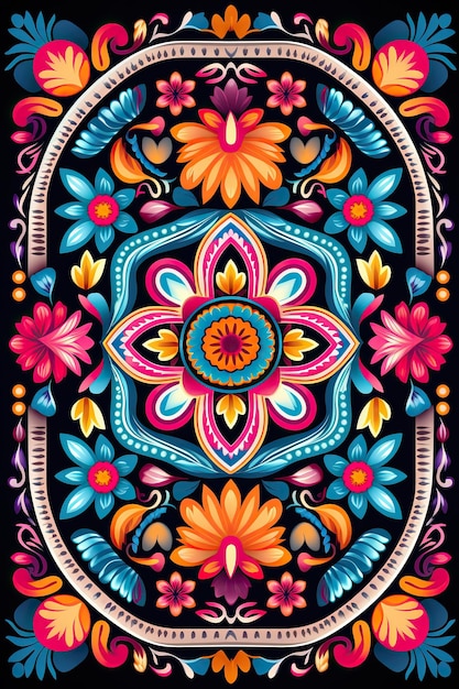 Colori colorati colori tradizionali huichol messicani motivi intricati