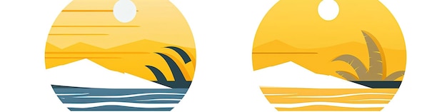 colori delle icone chevron di spiaggia illustrazioni piatte nello stile del giallo e dell'oro