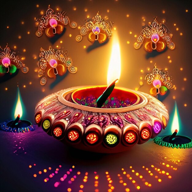 Colori di Diwali Luci di Diwali Buon Diwali Generato da lux