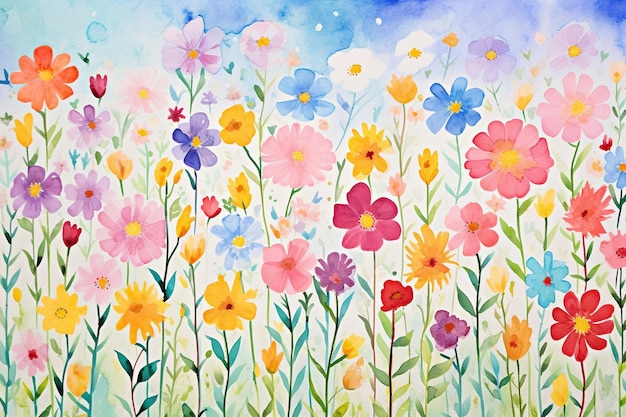 Colori di fiori dipinti a mano sullo sfondo