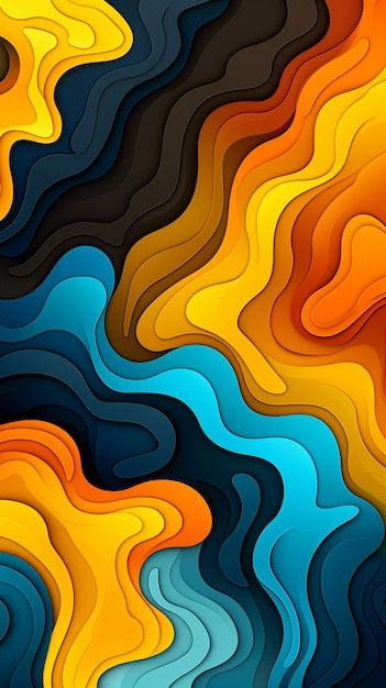 Colori fluidi Bellissimo sfondo astratto con gradiente fluido e disegno della linea AI generato