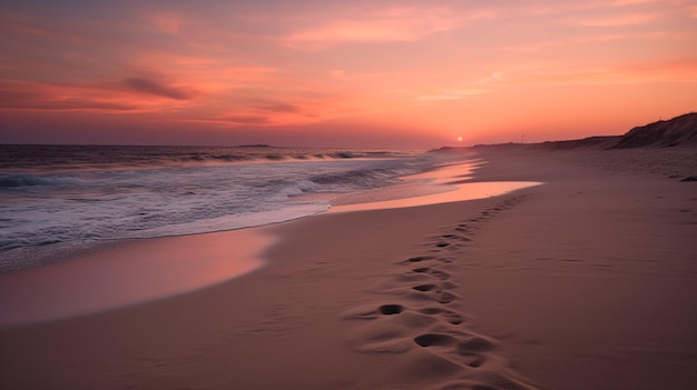 Colori pastello al tramonto sulla spiaggia IA generativa
