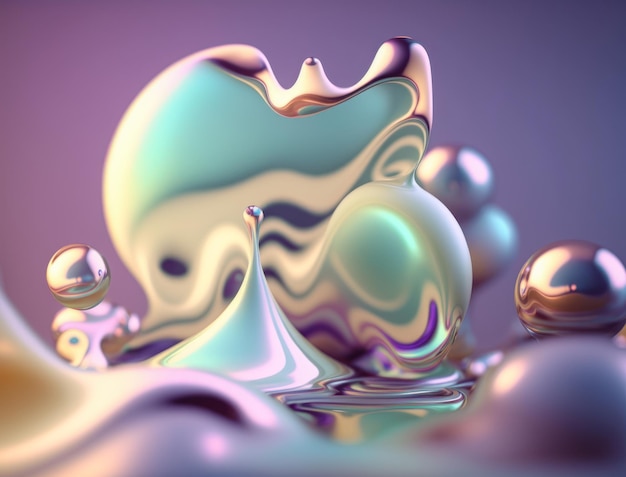 Colori pastello chiaro fluido ondulato liquido sfondo astratto creato con tecnologia Generative AI