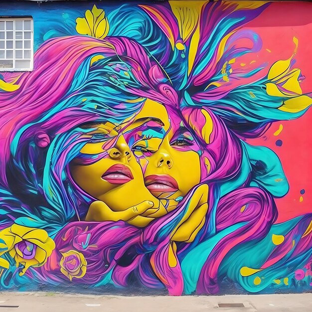 colori vibranti di arte di strada per la città Ai Generato