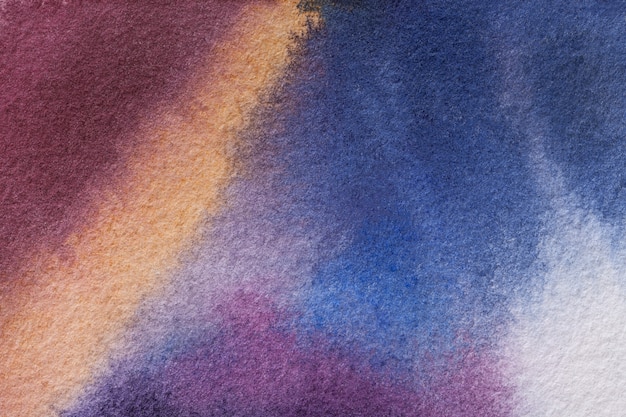 Colori viola e blu scuri del fondo di arte astratta Pittura dell'acquerello su tela