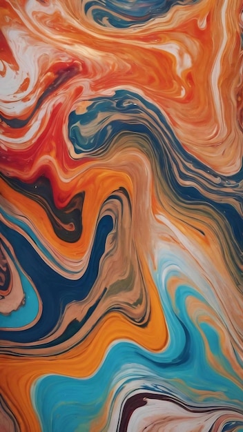 Colorosa consistenza marmorizzata sfondo creativo con onde astratte stile arte liquida dipinto con olio