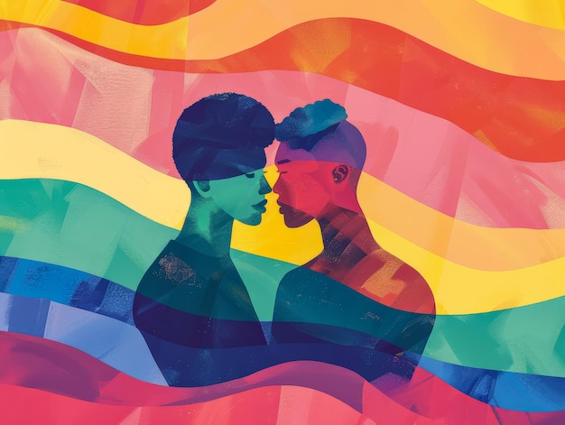 Colorosa e vibrante celebrazione dell'orgoglio della comunità LGBT illustrazione concettuale sulla comunità LGBT