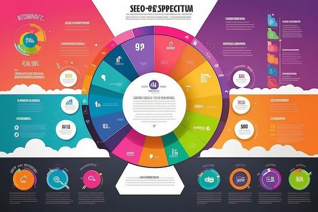 Coloroso concetto di infografica per il marketing digitale