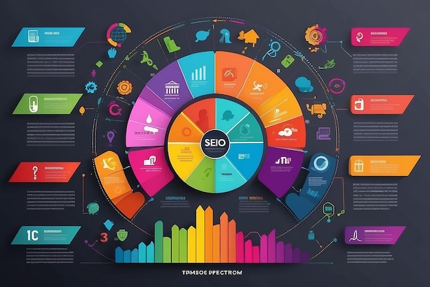 Coloroso concetto di infografica per il marketing digitale