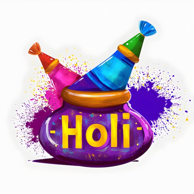 Coloroso testo di Happy Holi per la celebrazione di Holi