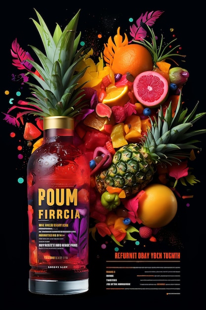 Coloroso Tropical Fruit Punch Rum con un colore colorato e festivo C idee concettuali creative design