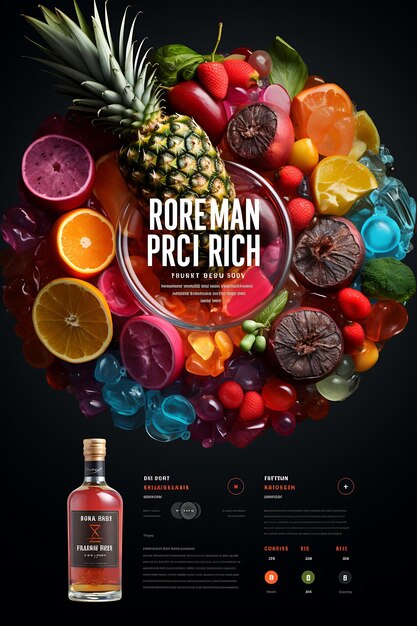 Coloroso Tropical Fruit Punch Rum con un colore colorato e festivo C idee concettuali creative design