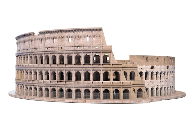 Colosseo Colosseo isolato su bianco Simbolo architettonico e storico di Roma e dell'Italia