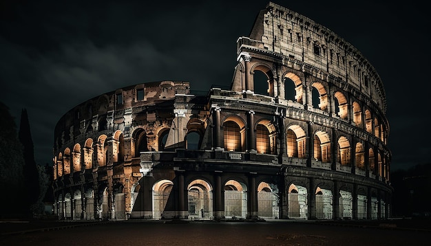 Colosseo di notte Colosseo AI generativa