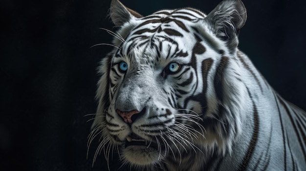 Colpo del primo piano del volto della tigre bianca