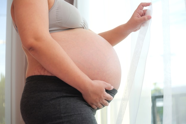 colpo del primo piano della donna incinta.