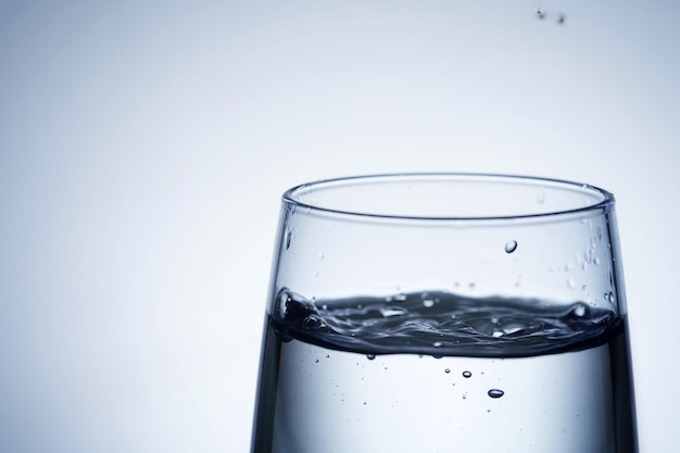 Colpo del primo piano di versare acqua in un bicchiere