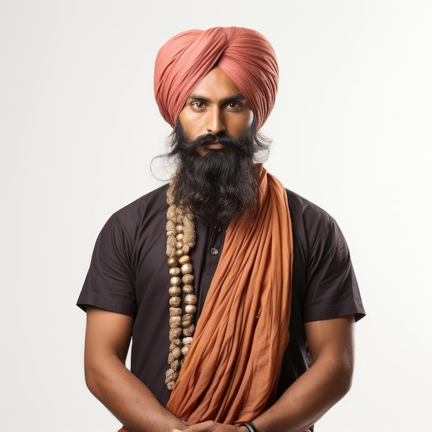 Colpo dello studio dell'uomo sikh punjabi