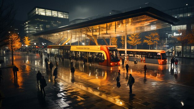 Colpo di alto angolo della stazione degli autobus