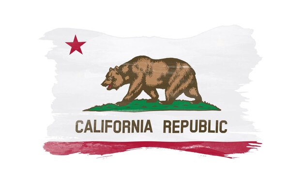 Colpo di pennello della bandiera dello stato della California Sfondo della bandiera della California