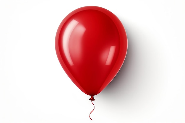 Colpo di un palloncino rosso isolato su uno sfondo bianco Ai generativo