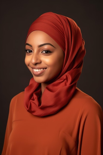 Colpo di una giovane donna musulmana in posa su uno sfondo di studio