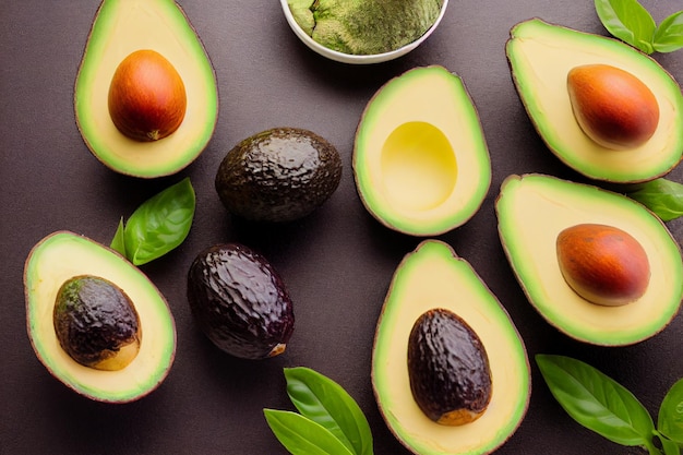 Colpo verticale di avocado fresco e sano