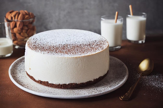 Colpo verticale di deliziosa torta di frutta