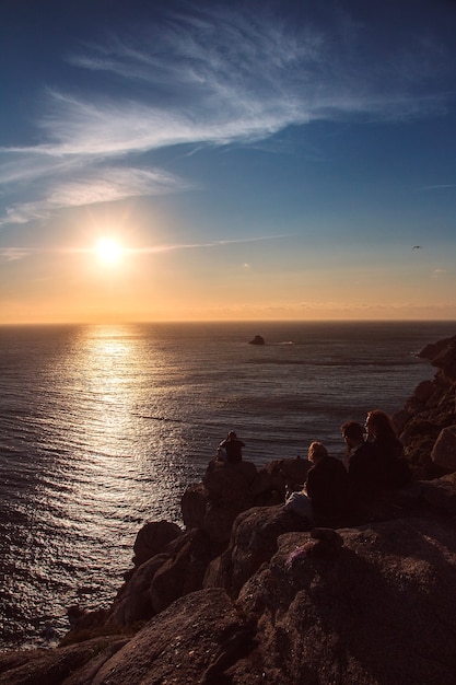 colpo verticale tramonto a finisterre galizia