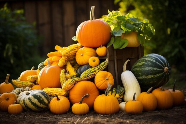 Coltivazione di arance di zucche e squash fotografia di arance