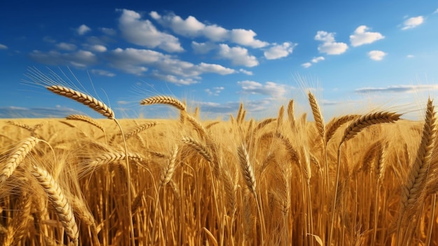 Colture di grano mature in un campo panoramico