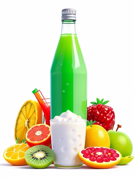 Combo di succo rinfrescante e frutta fresca