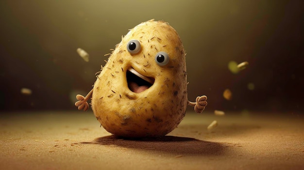 Comedy Vegetable Una patata divertente generata dall'intelligenza artificiale