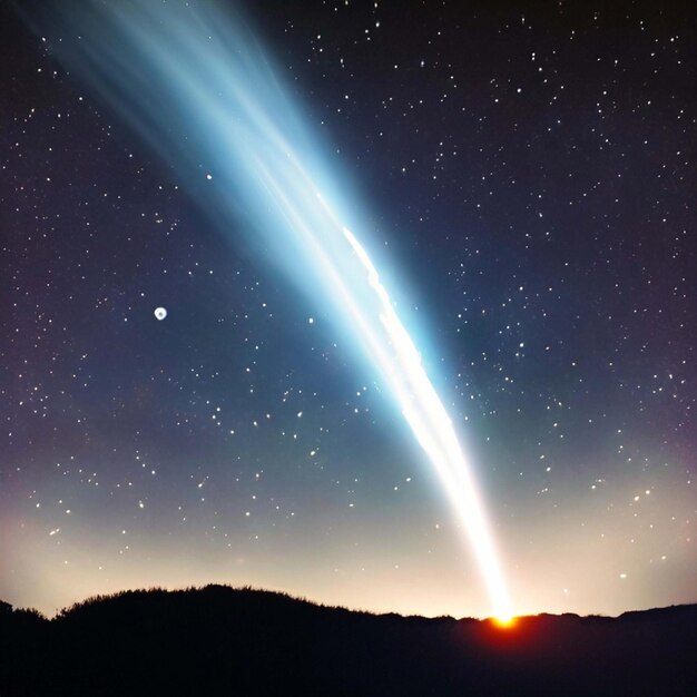 Cometa super luminosa di notte