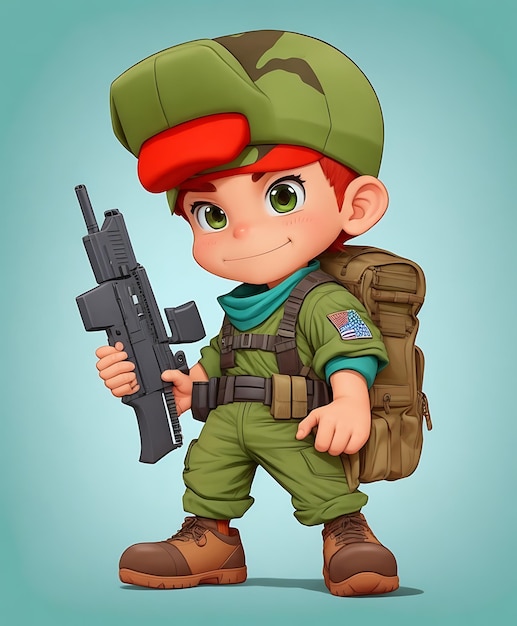 commando del ragazzo del personaggio dei cartoni animati