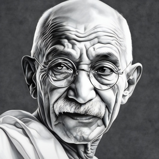 Commemorare il compleanno del Mahatma Gandhi il 2 ottobre con un ritratto