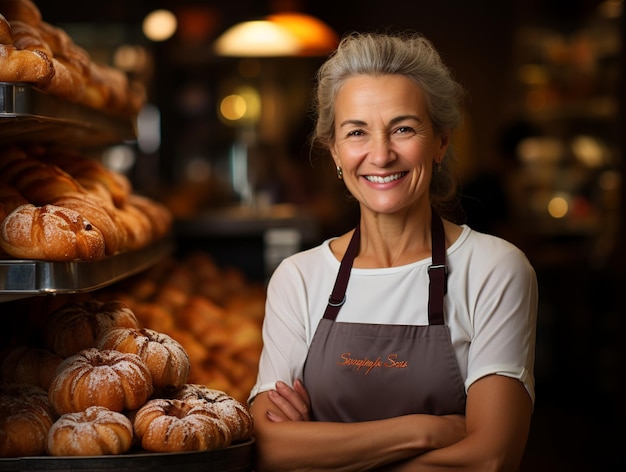 Commessa di panetteria Signora anziana