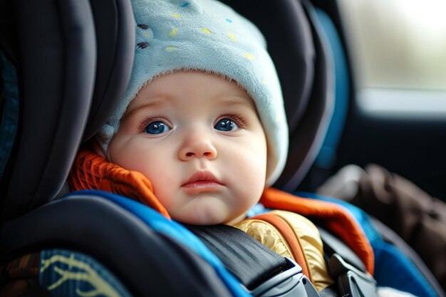 Comodo Bambino seduto nel seggiolino di sicurezza Generare ai