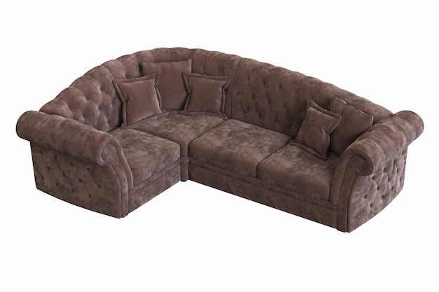 comodo divano morbido isolato su sfondo bianco mobili interni illustrazione 3D rendering cg