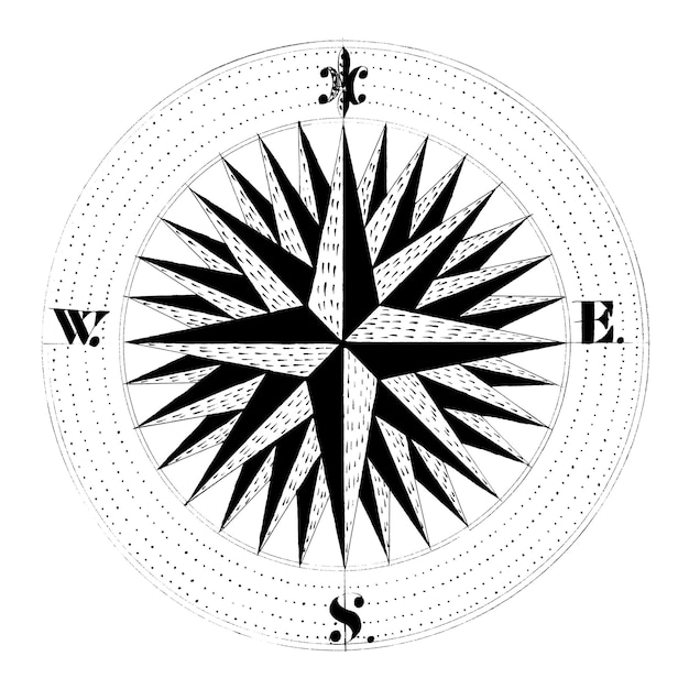 Compass vintage adesivo di direzione png sfondo trasparente