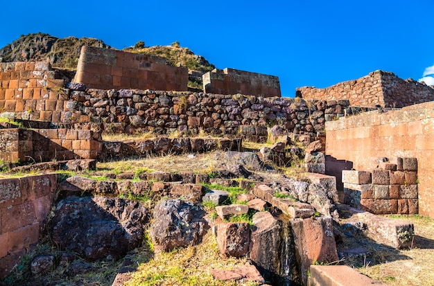 Complesso archeologico di Pisac nella valle sacra degli Incas in Perù